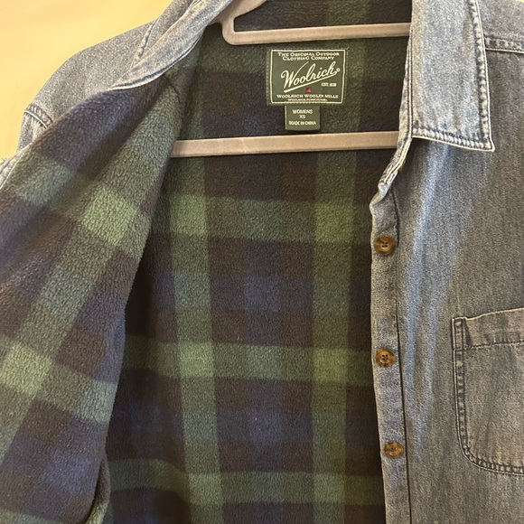 Woolrich fleece lined denim button down - xs - Picture 2 of 3